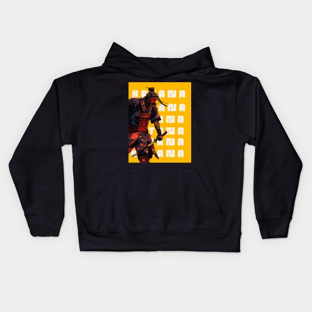 katana samurai Kids Hoodie by Tanguarts